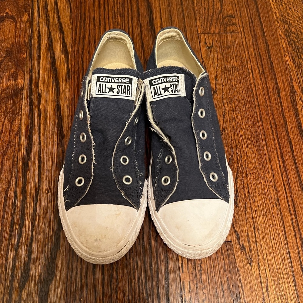 Converse Kids' Navy and White Slip-On Sneakers